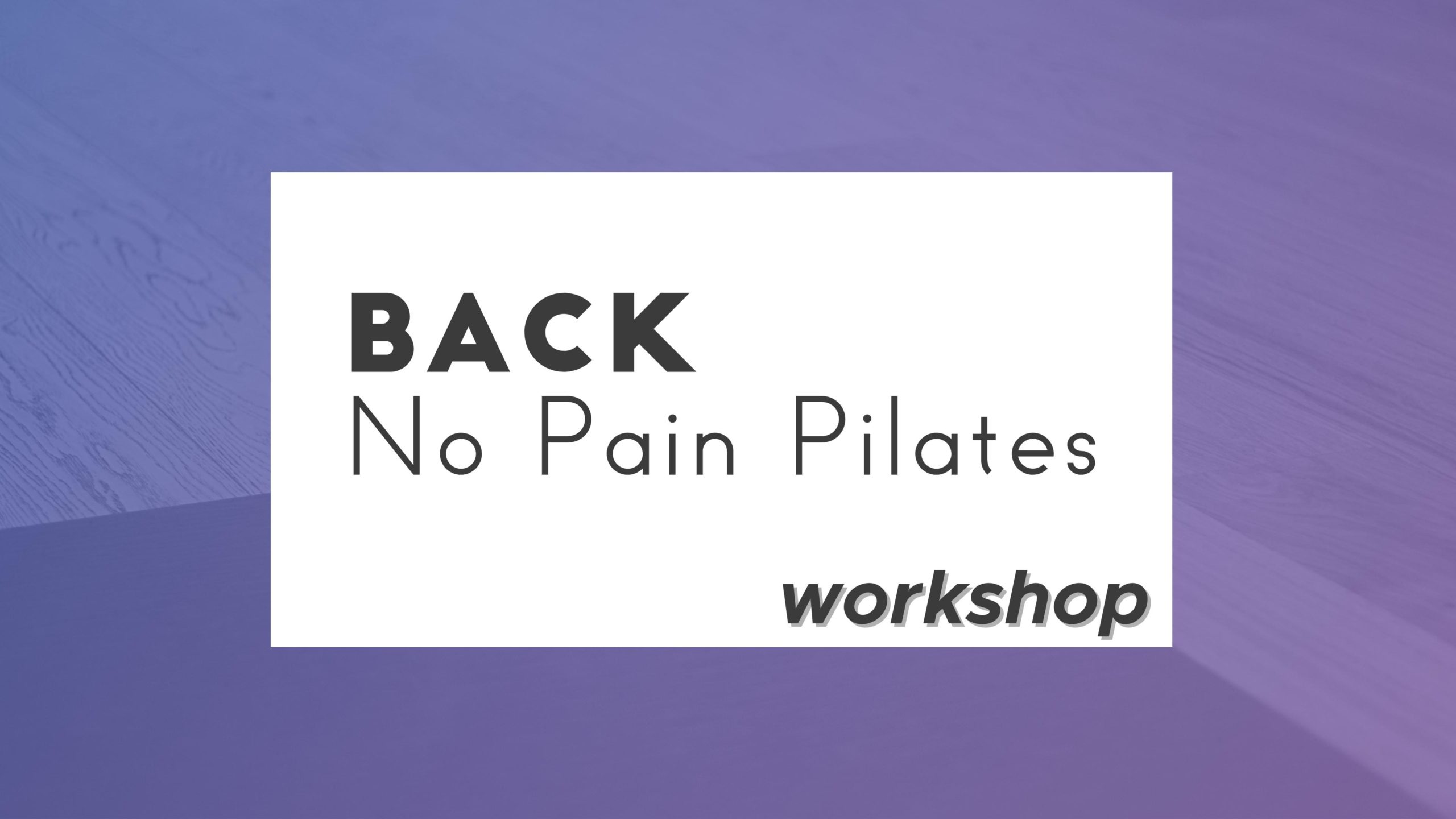 Avoid Back Pain