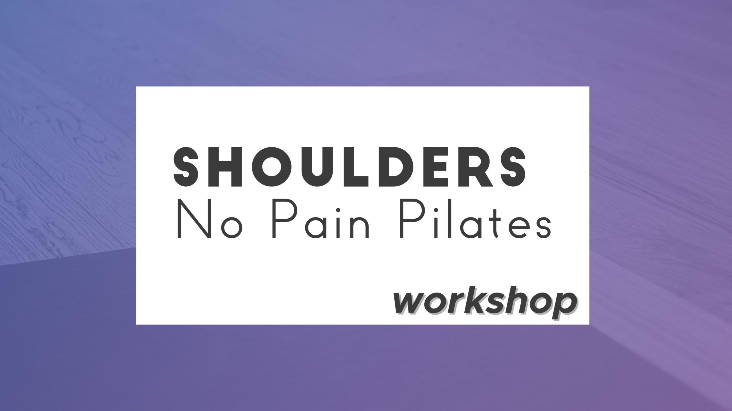 Avoid Shoulder Pain